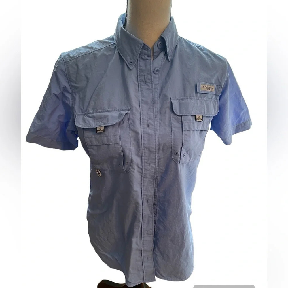 Columbia PFG Fishing Shirt Blue XS Pockets Vented Back Like New